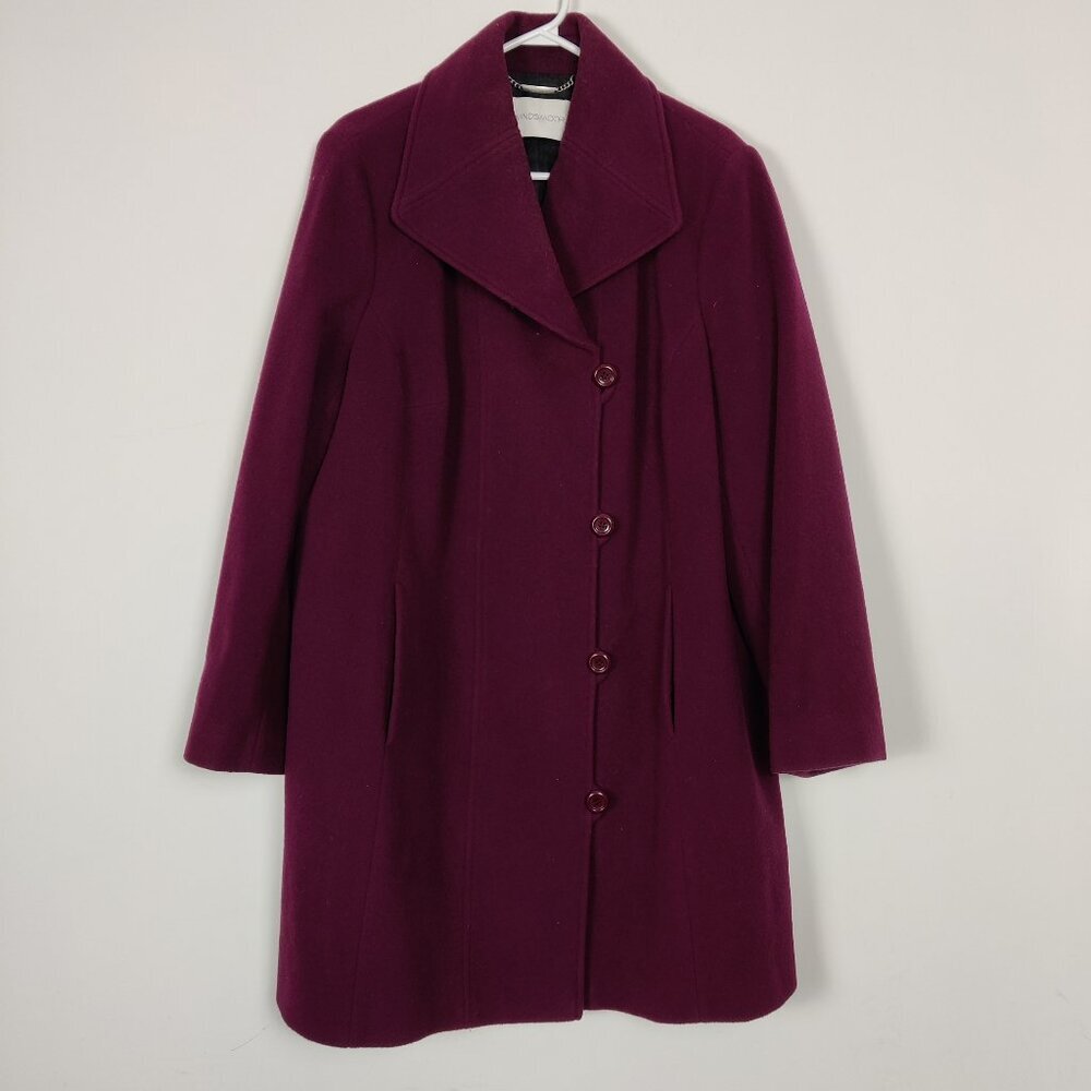 Windsmoor Women's Coat Size UK 20 Pink Wool Cashmere Barbiecore Warm Casual Chic